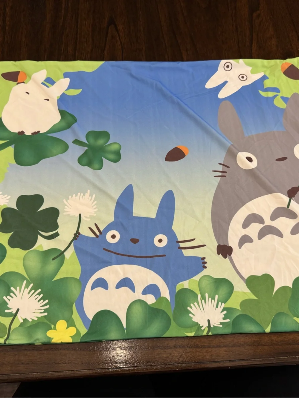 Totoro cooling pillowcases with zipper fit standard and bigger - Green & Blue
